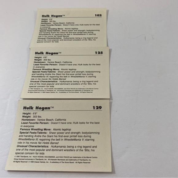 1990’s hulk hogan titan wrestling cards. Vintage good Preowned condition - Picture 3 of 6